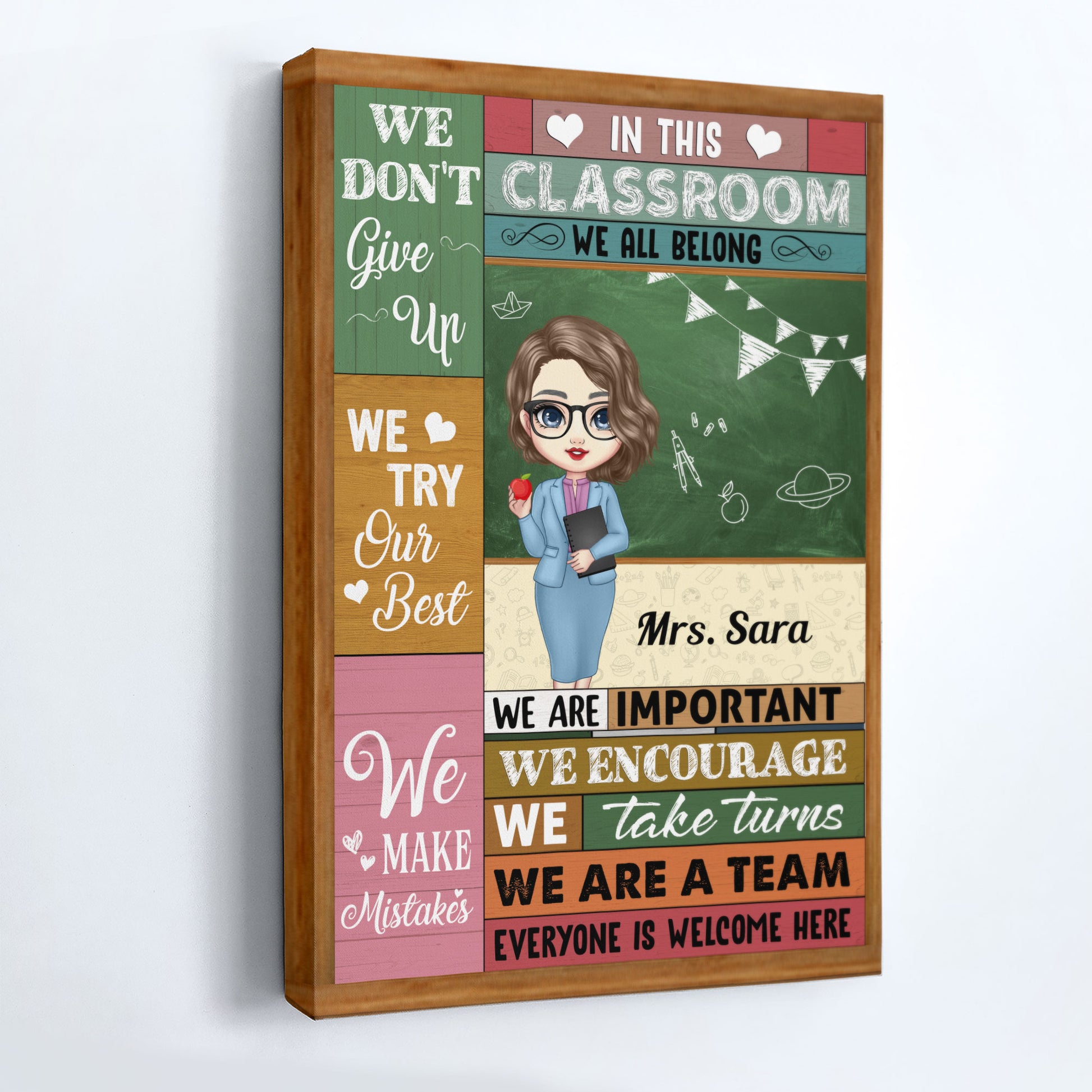 In This Classroom We're A Team - Personalized Poster/Canvas - Christmas, Loving, Welcome Gift For Classrooms, Teachers & Students
