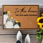 In This House The Cats Make The Rules - Personalized Doormat