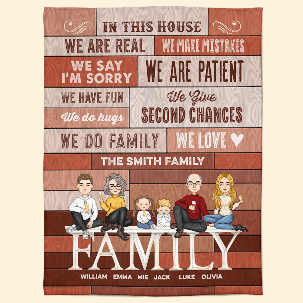 In This House We Do Family - Personalized Blanket