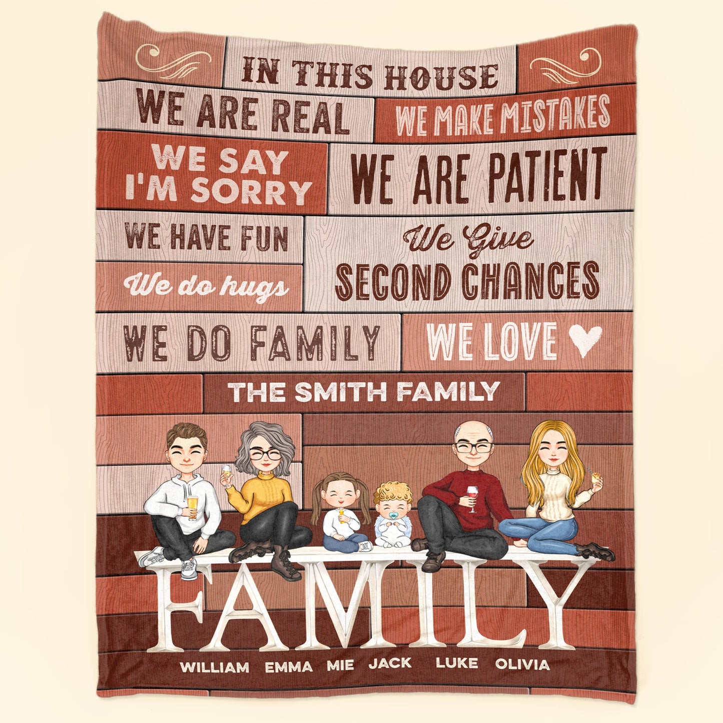 In This House We Do Family - Personalized Blanket