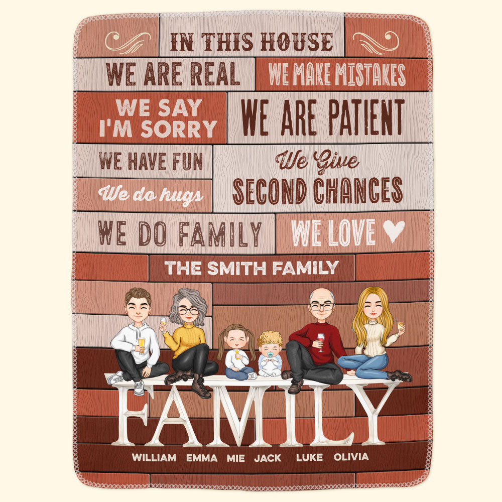 In This House We Do Family - Personalized Blanket