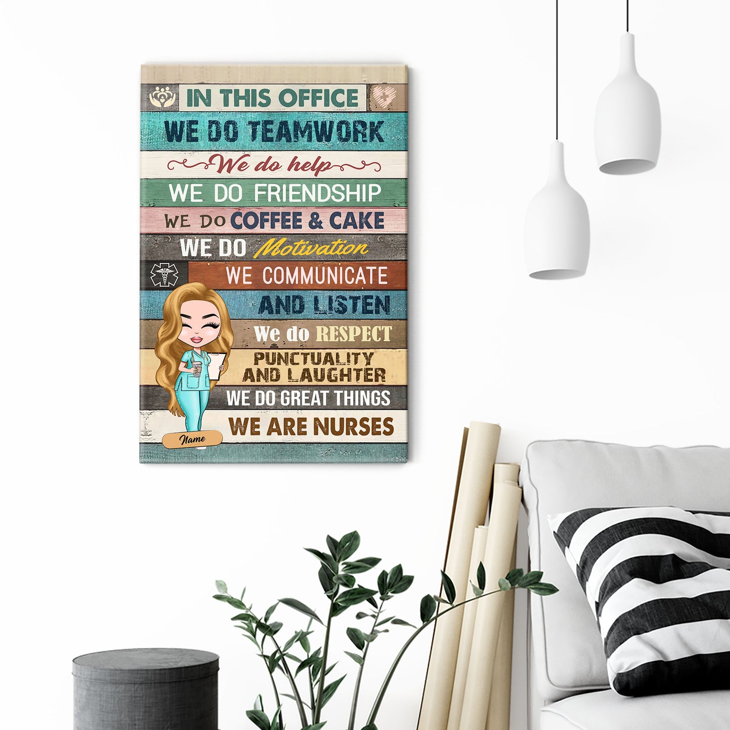 In This Office - Personalized Poster/Canvas - Gift For Nurse - Cartoon Nurse