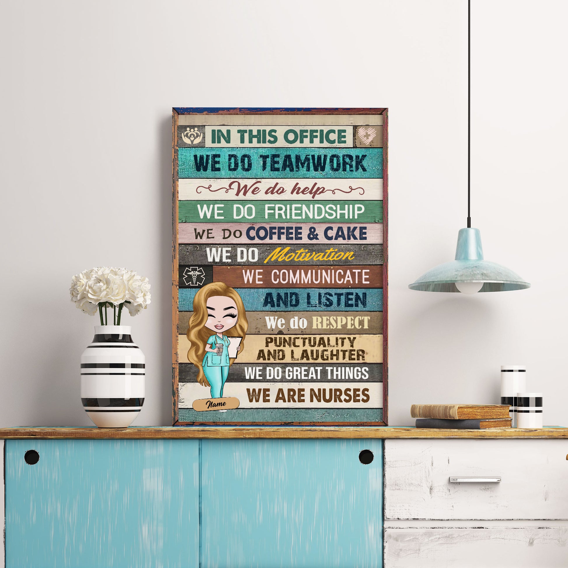 In This Office - Personalized Poster/Canvas - Gift For Nurse - Cartoon Nurse