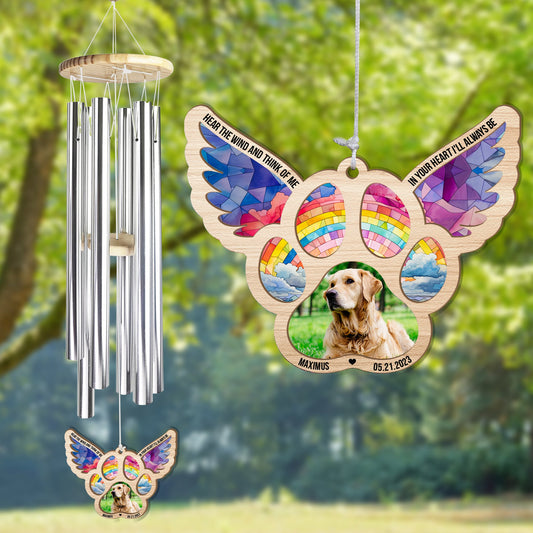 In Your Heart I'll Always Be - Personalized Suncatcher Wind Chimes