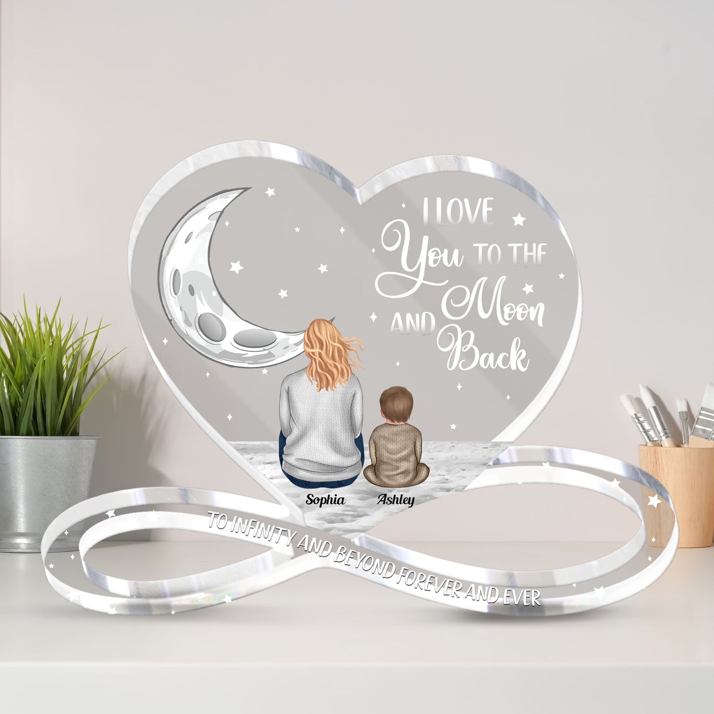 Infinity And Beyond Forever And Ever - Personalized Custom Shaped Acrylic Plaque