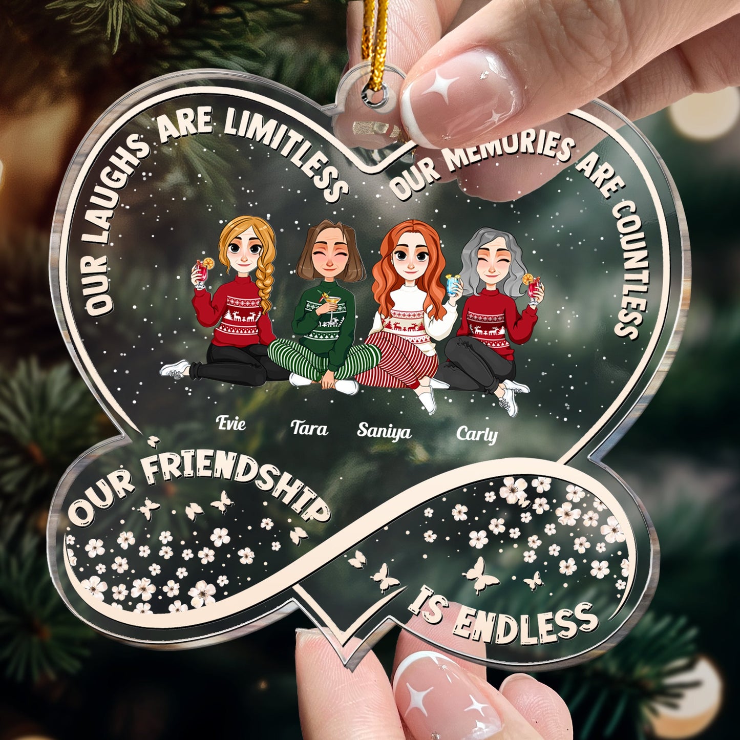 Infinity Love Our Friendship Is Endless - Personalized Acrylic Ornament