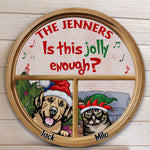 Is This Jolly Enough? - Personalized Round Wood Sign