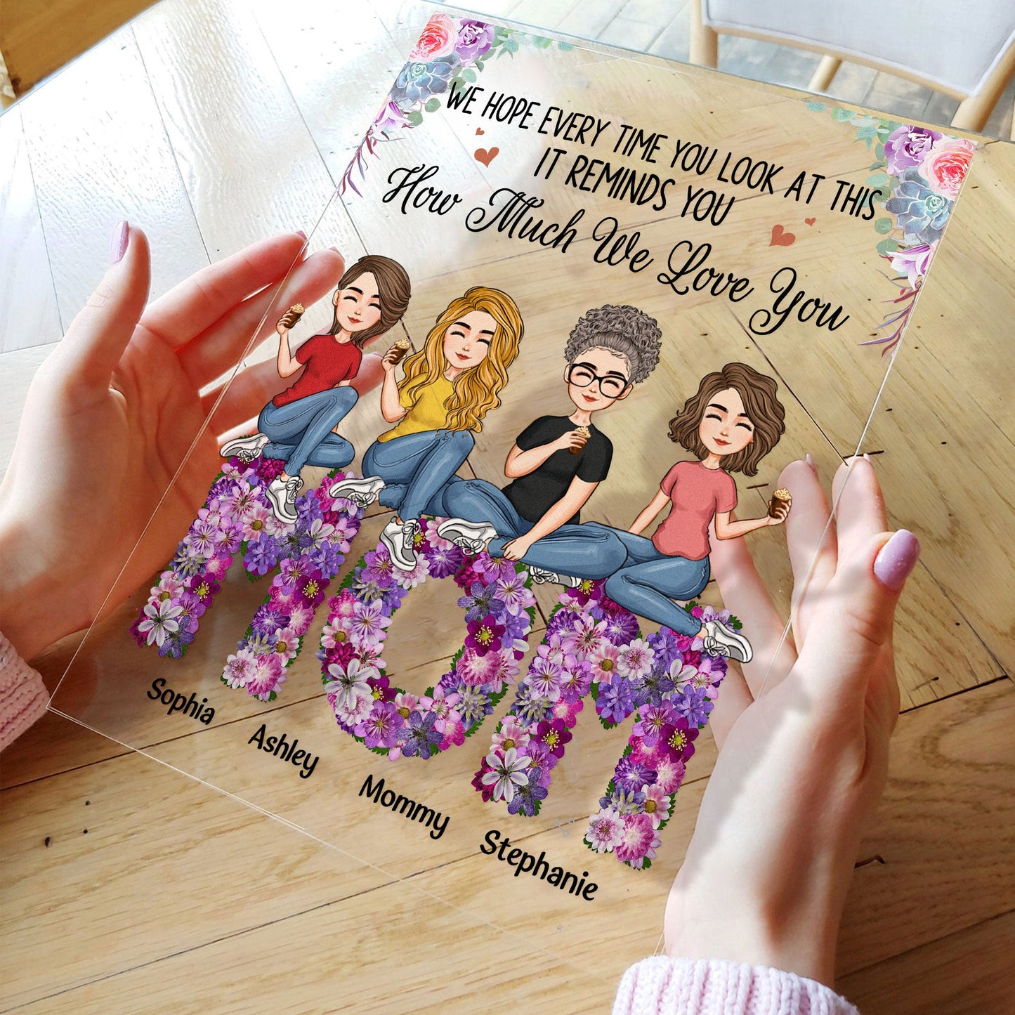 It Reminds How Much We Love You - Flower Version - Personalized Acrylic Plaque