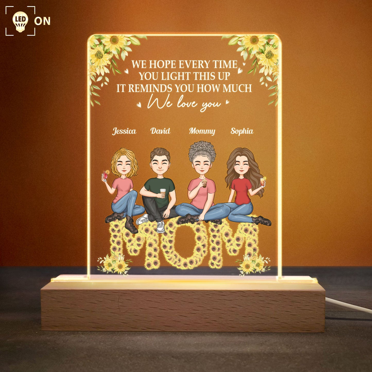 It Reminds You How Much We Love You Mom - Personalized LED Light