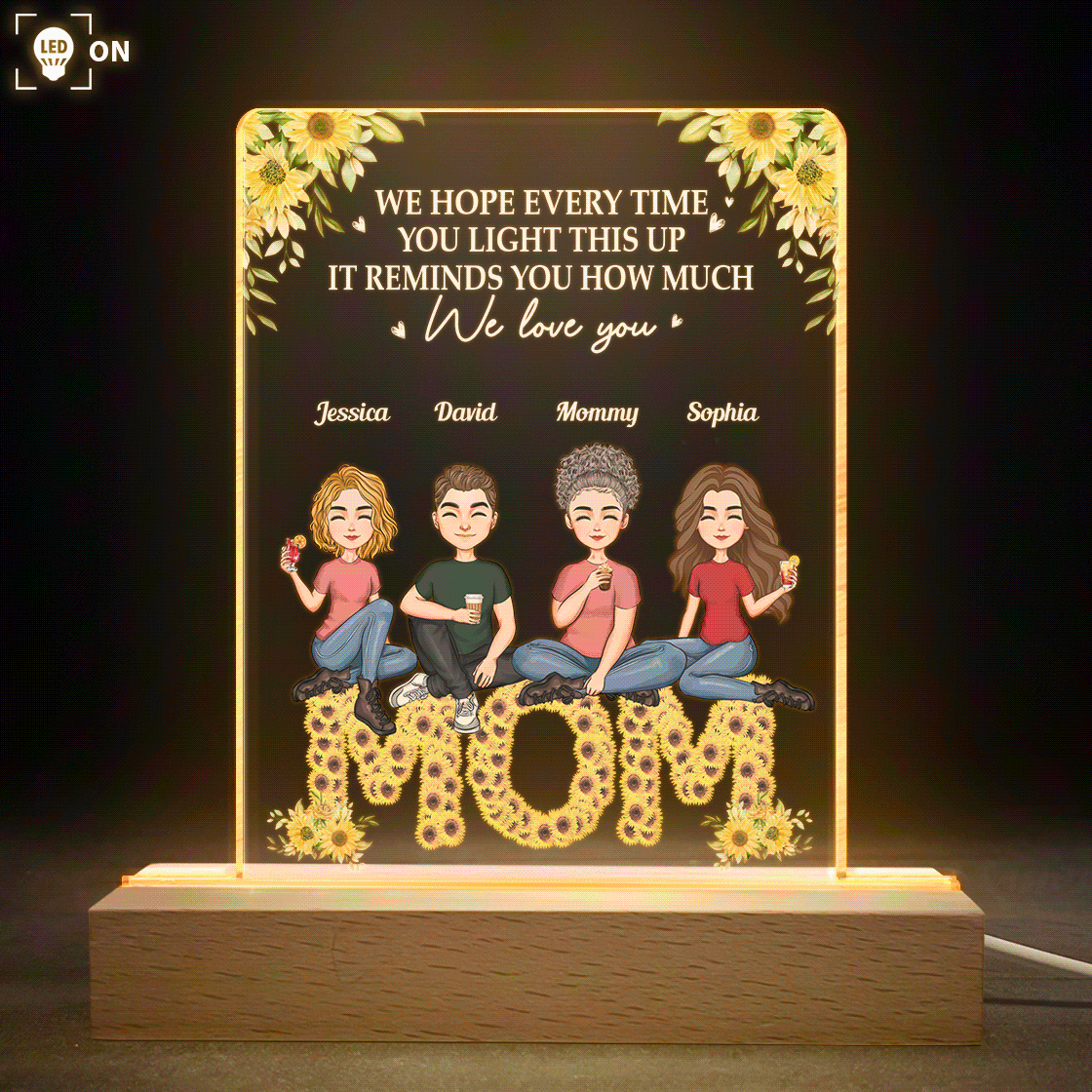 It Reminds You How Much We Love You Mom - Personalized LED Light