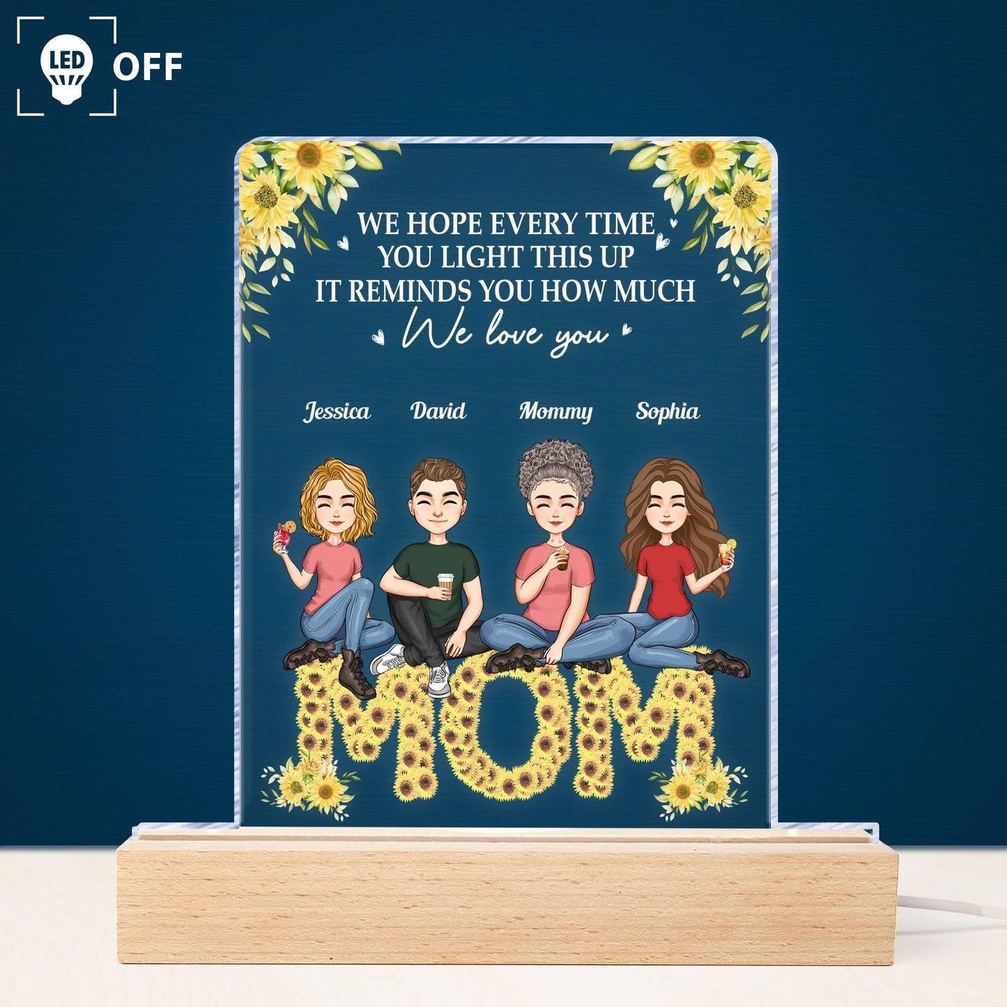 It Reminds You How Much We Love You Mom - Personalized LED Light