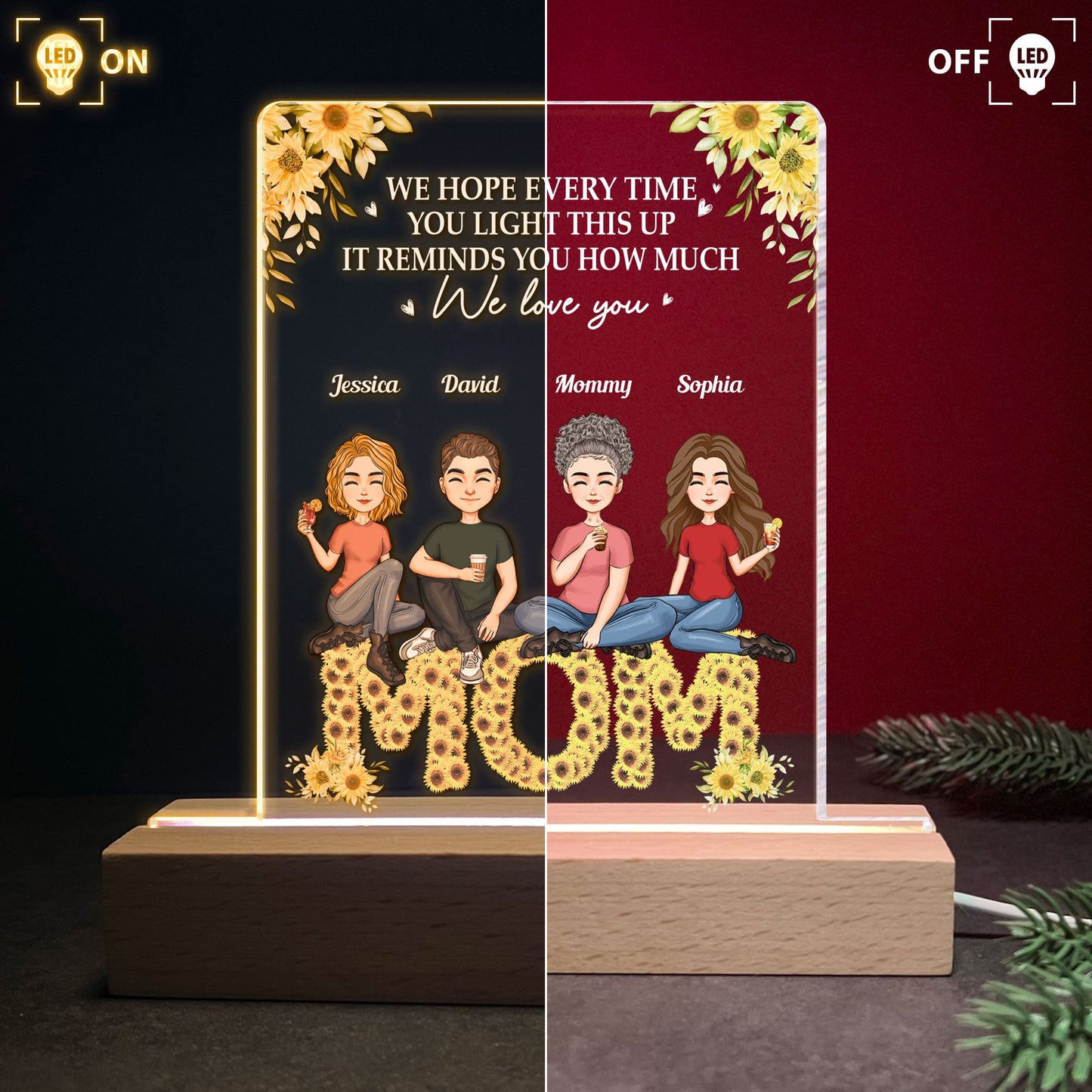 It Reminds You How Much We Love You Mom - Personalized LED Light