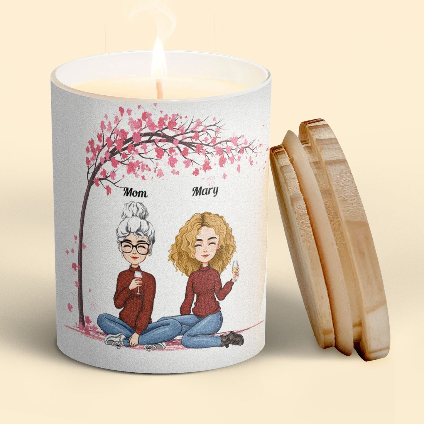 It Reminds You How Much We Love You - Personalized Scented Candle With Wooden Lid