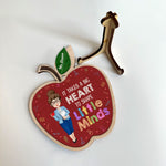 It Takes A Big Heart - Personalized Custom Apple-Shaped 2 Layers Wooden Plaque