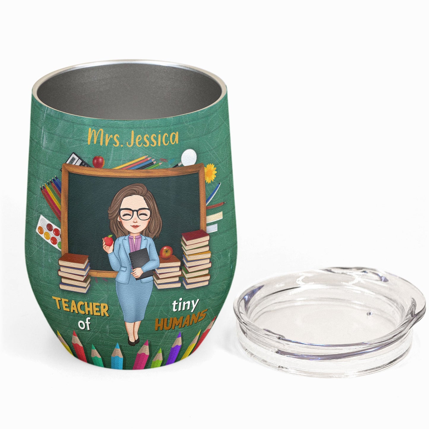 It Takes A Big Heart To Shape Little Minds - Personalized Wine Tumbler