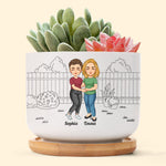 It Takes A Long Time To Grow Old Friends - Personalized Ceramic Plant Pot With Tray