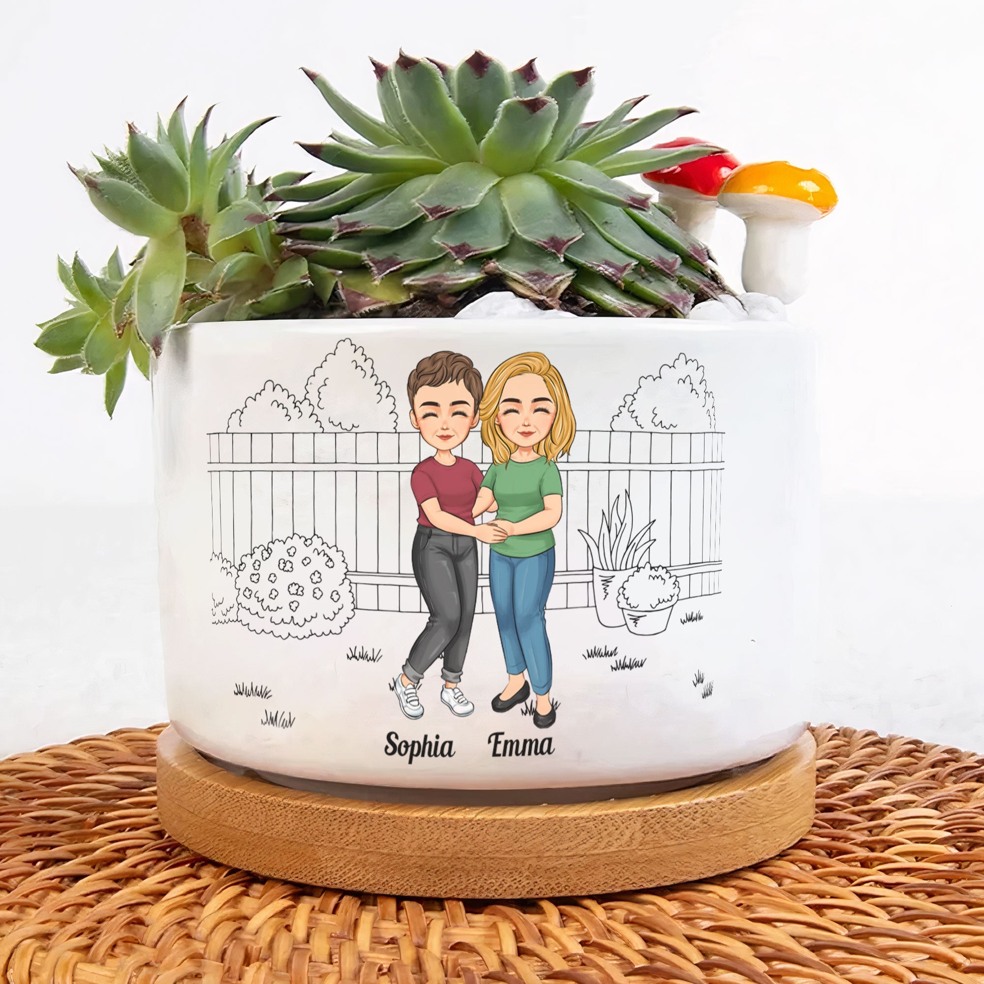 It Takes A Long Time To Grow Old Friends - Personalized Ceramic Plant Pot With Tray