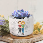 It Takes A Long Time To Grow Old Friends - Personalized Ceramic Plant Pot With Tray