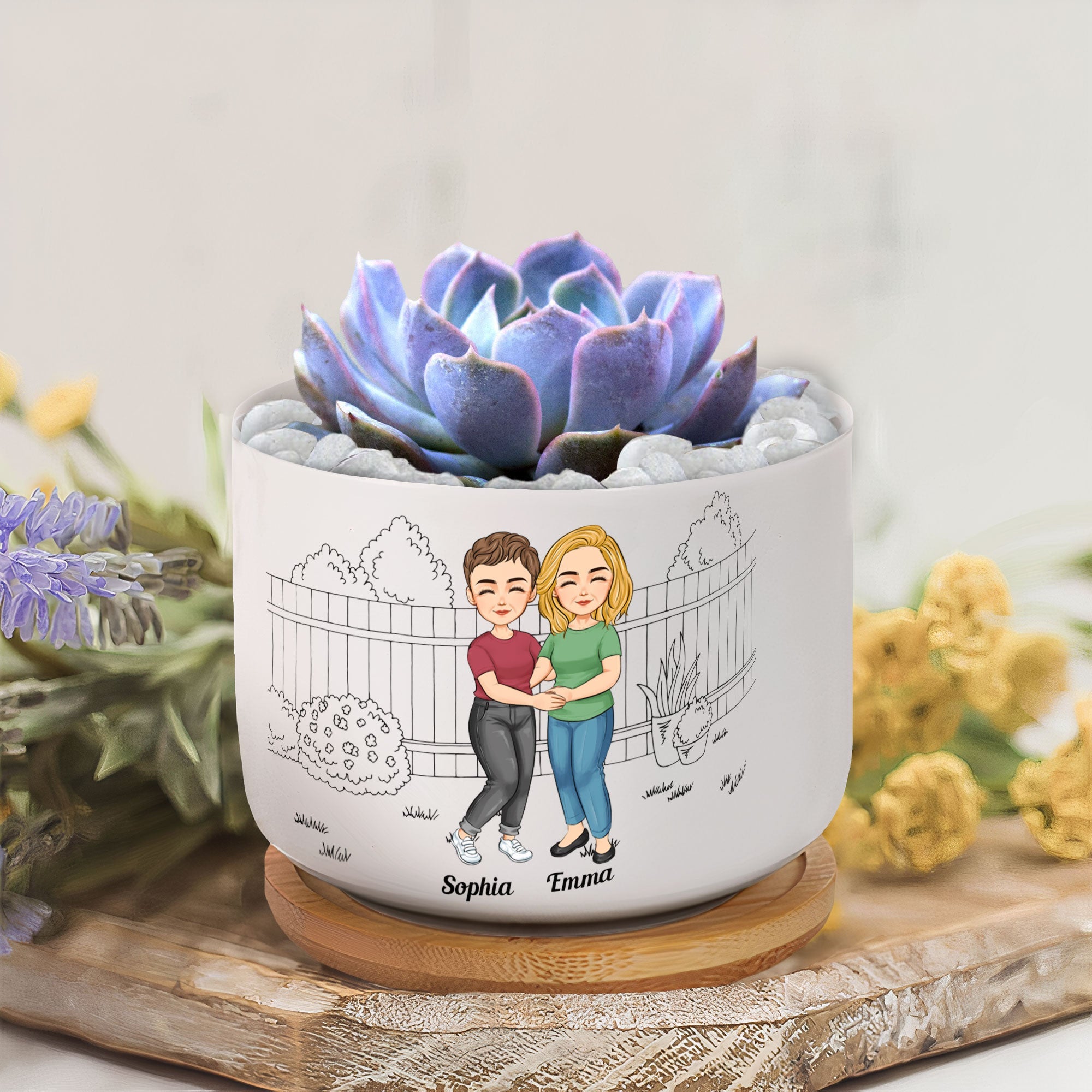 It Takes A Long Time To Grow Old Friends - Personalized Ceramic Plant Pot With Tray