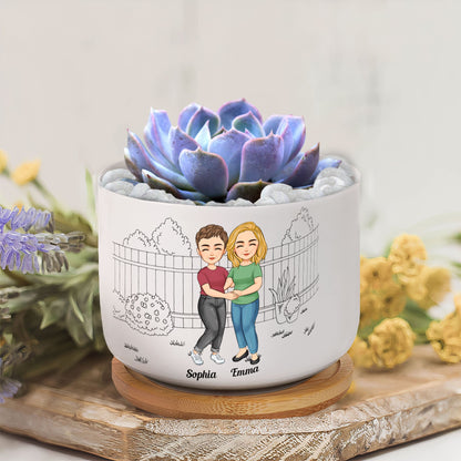 It Takes A Long Time To Grow Old Friends - Personalized Ceramic Plant Pot With Tray