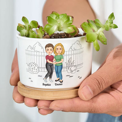 It Takes A Long Time To Grow Old Friends - Personalized Ceramic Plant Pot With Tray