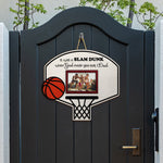 It Was A Slam Dunk - Personalized Custom Shaped Wood Photo Sign