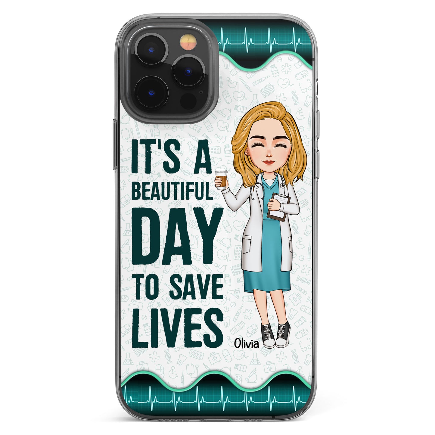 It's A Beautiful Day To Save Lives - Personalized Clear Phone Case