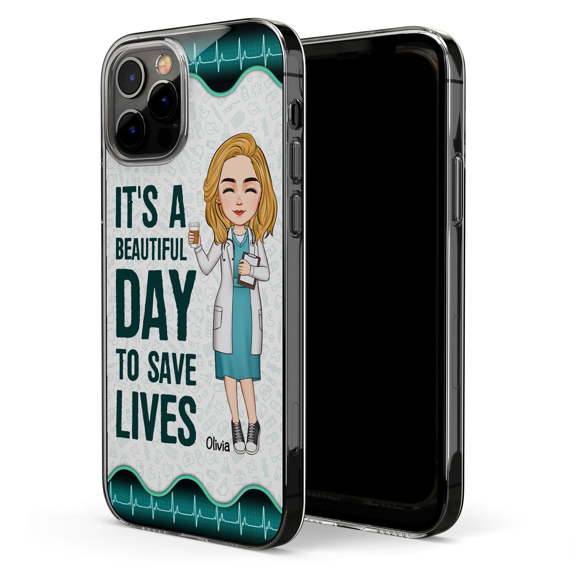 It's A Beautiful Day To Save Lives - Personalized Clear Phone Case