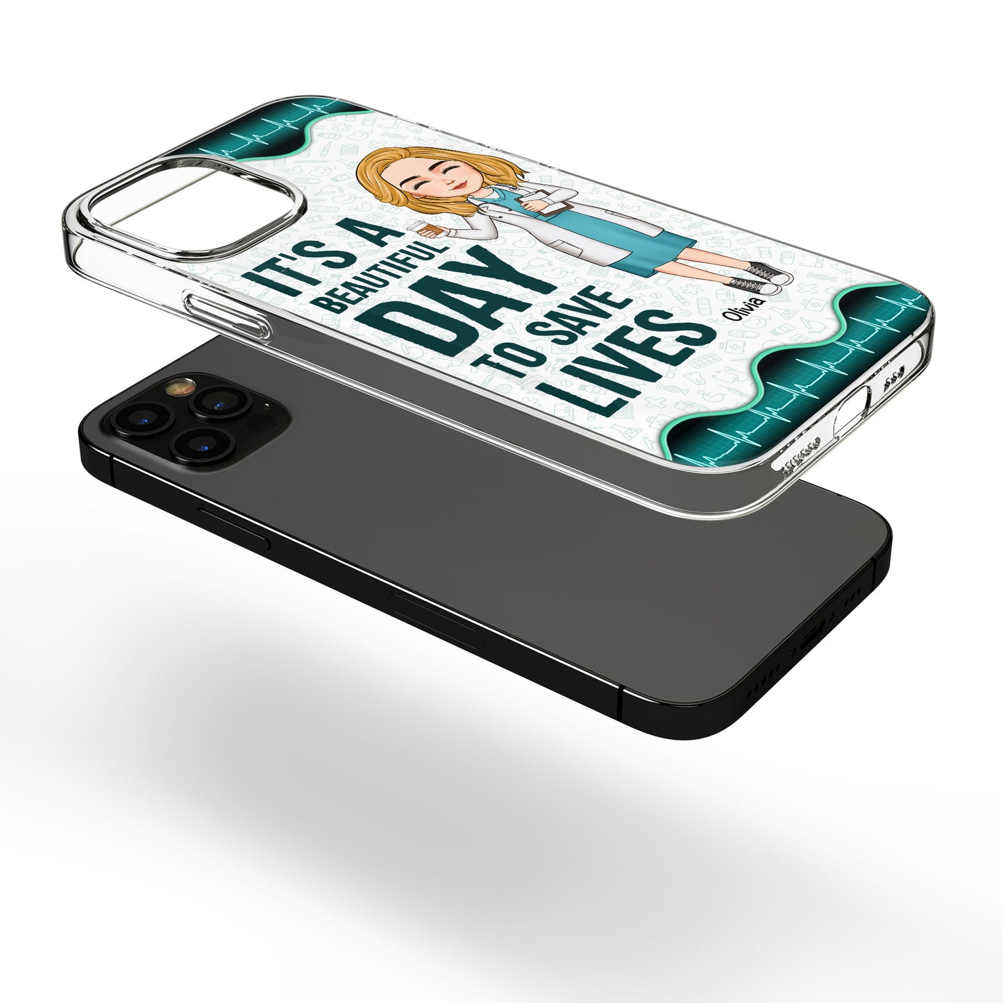 It's A Beautiful Day To Save Lives - Personalized Clear Phone Case