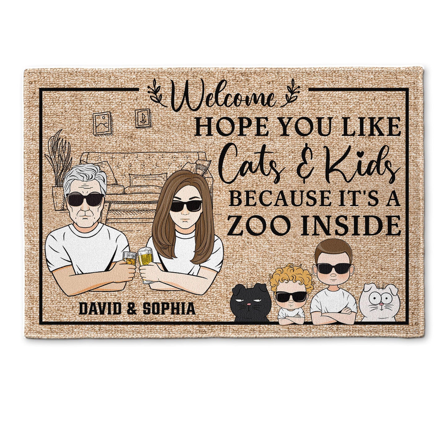 It's A Zoo Inside - Personalized Doormat