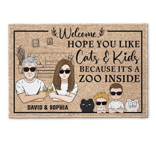 It's A Zoo Inside - Personalized Doormat