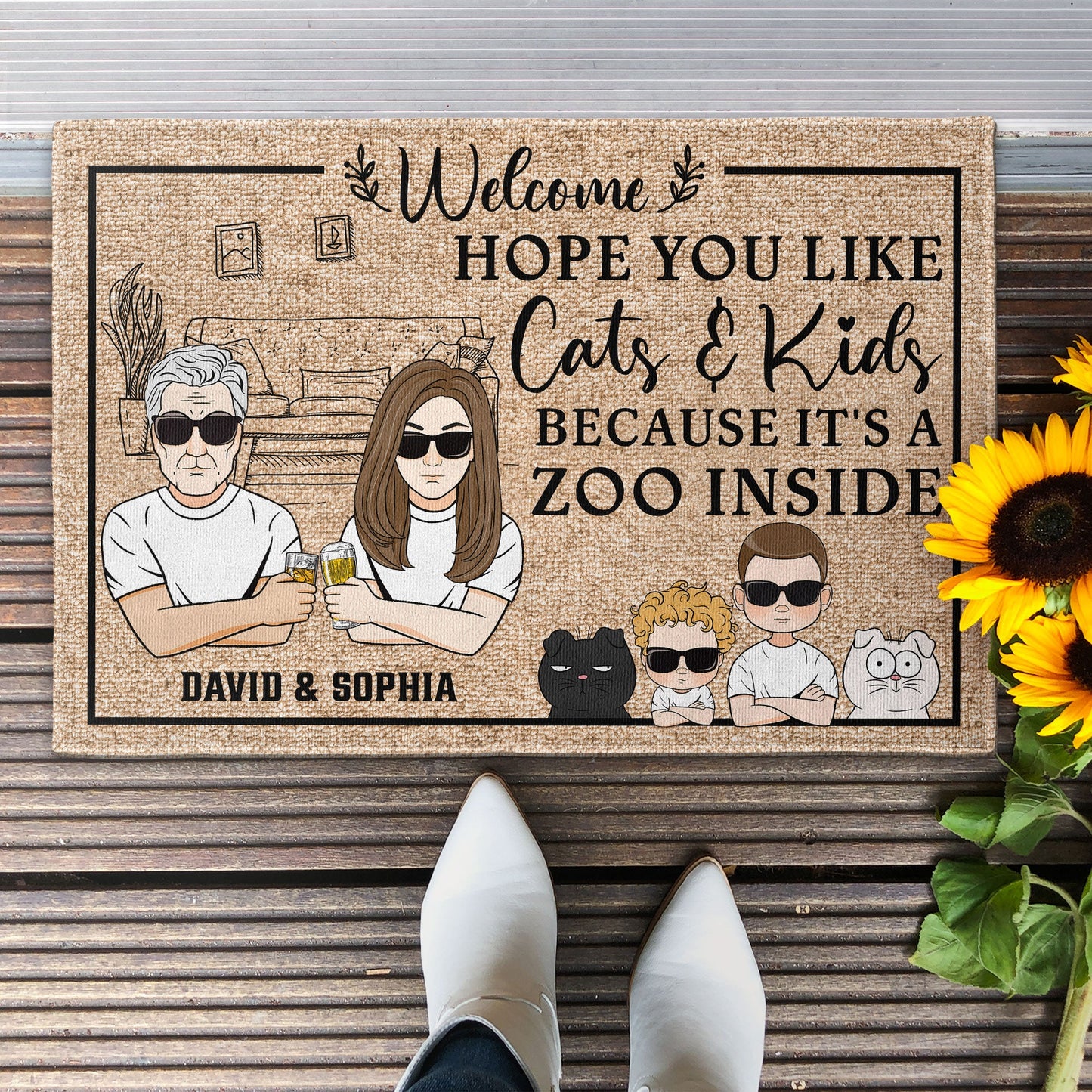 It's A Zoo Inside - Personalized Doormat