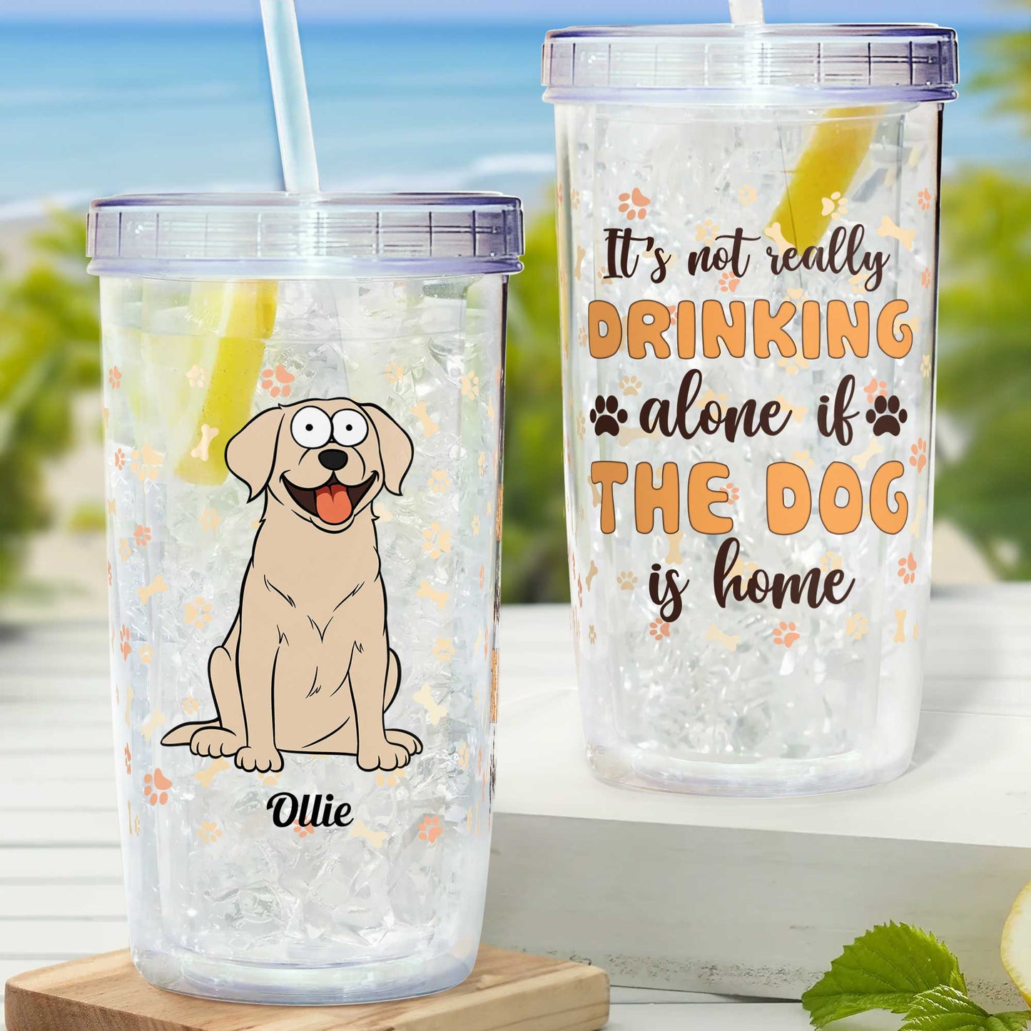 It's Not Really Drinking Alone - Personalized Acrylic Tumbler With Straw