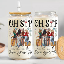 It's A Girls' Trip - Personalized Clear Glass Can