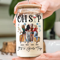 It's A Girls' Trip - Personalized Clear Glass Can