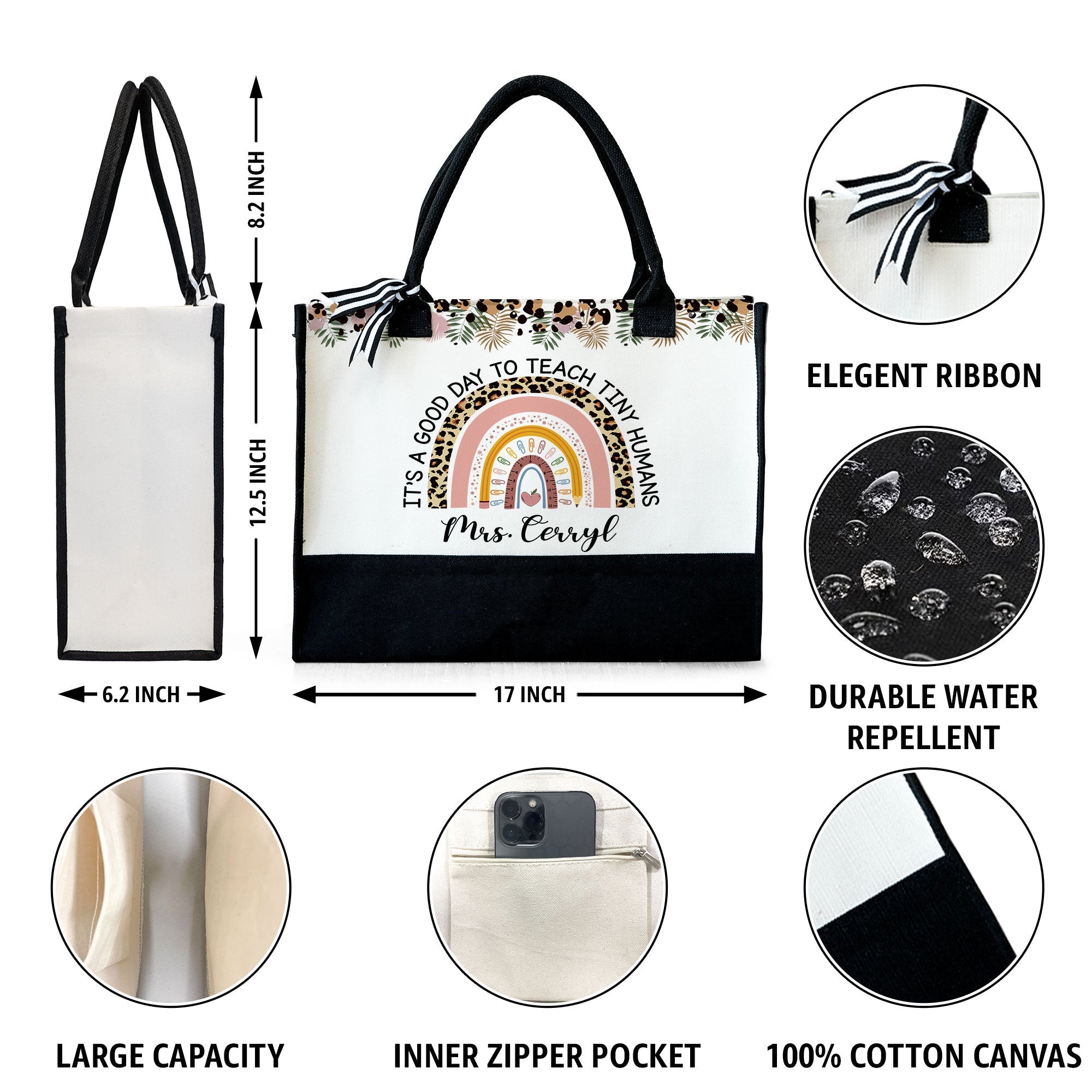 It's A Good Day To Teach Tiny Humans - Personalized Canvas Tote Bag