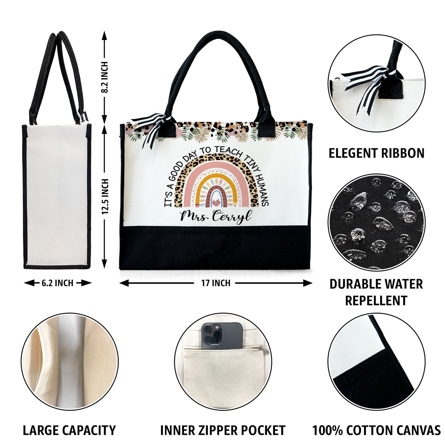 It's A Good Day To Teach Tiny Humans - Personalized Canvas Tote Bag