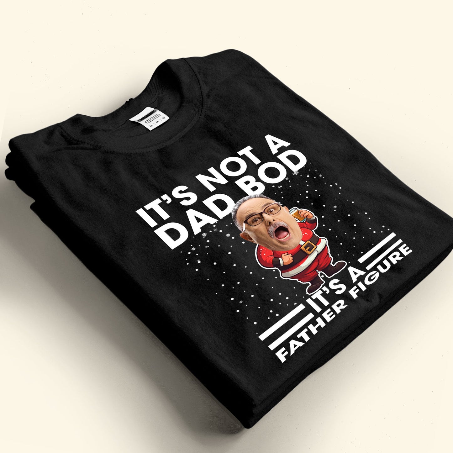 It's Not A Dad Bod It's A Father Figure Funny Santa - Personalized Photo Shirt