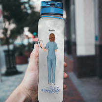 Its A Beautiful DayTo Save Lives - Personalized Water Tracker Bottle - Birthday Gift For Nurse Doctor