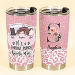 It's A Throat Punch Kinda Day - Personalized Tumbler Cup - Birthday Gift Funny Gift For Girls, Cat Lovers