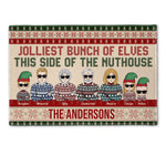 Jolliest Bunch Of Elves This Side Of The Nuthouse - Personalized Doormat - Christmas, New Year Gift For Family Members, Dad, Mom, Kids, Grandpa, Grandma