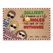 Jolliest Bunch Of This Side Of The Nuthouse - Personalized Doormat