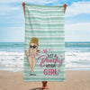 Just A Beachy Kinda Girl - Personalized Beach Towel
