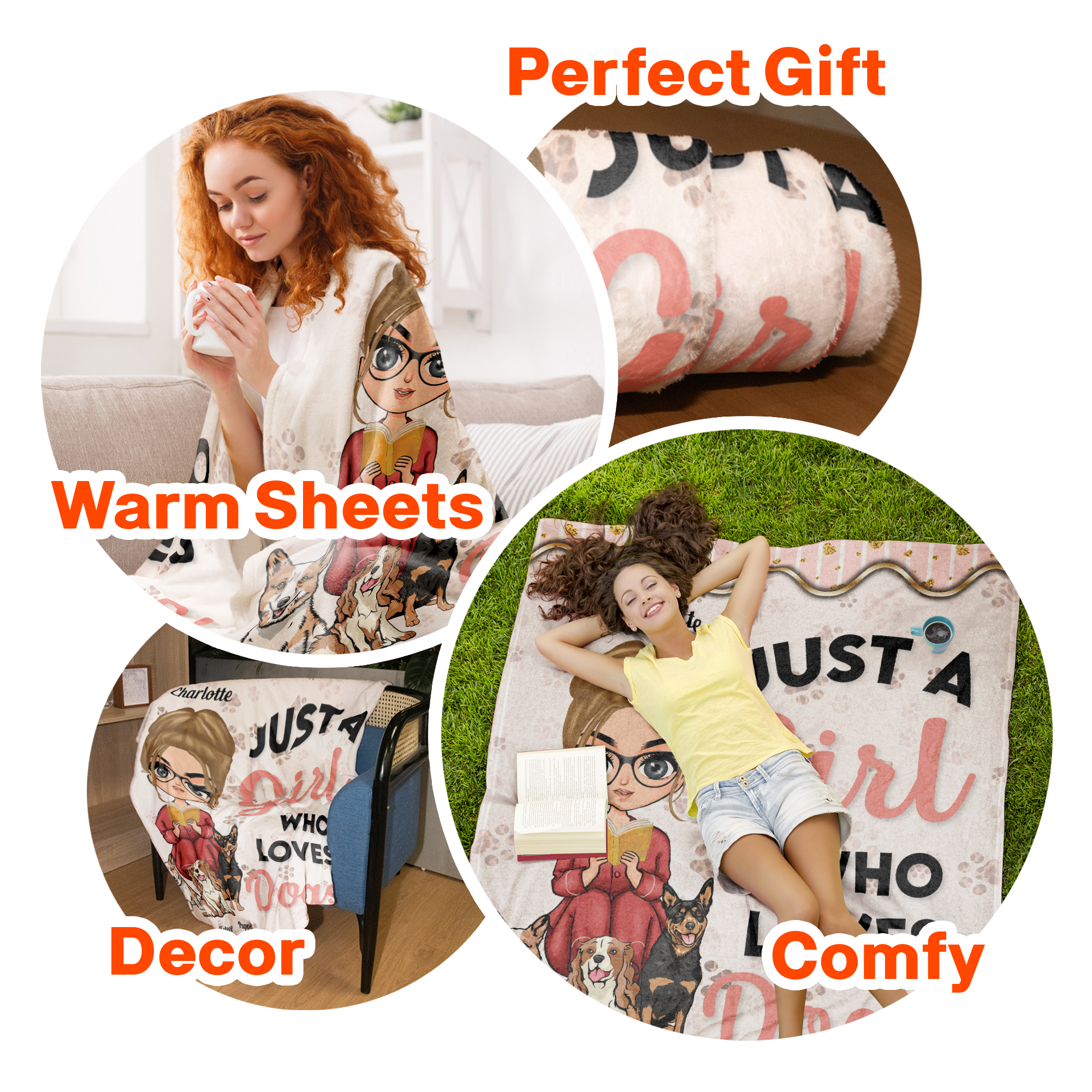 Just A Girl Who Loves Dogs - Personalized Blanket