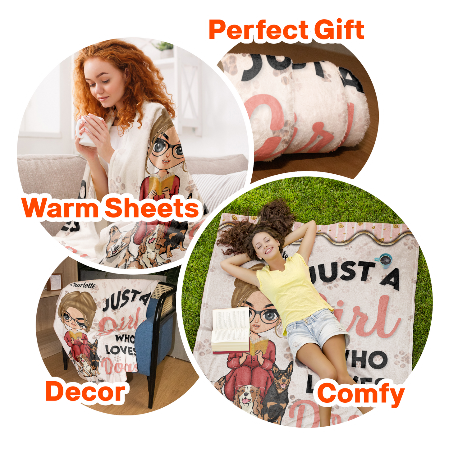 Just A Girl Who Loves Dogs - Personalized Blanket