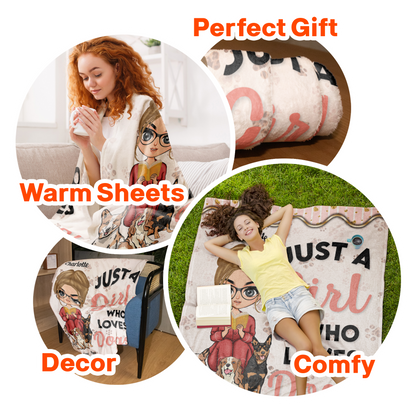 Just A Girl Who Loves Dogs - Personalized Blanket