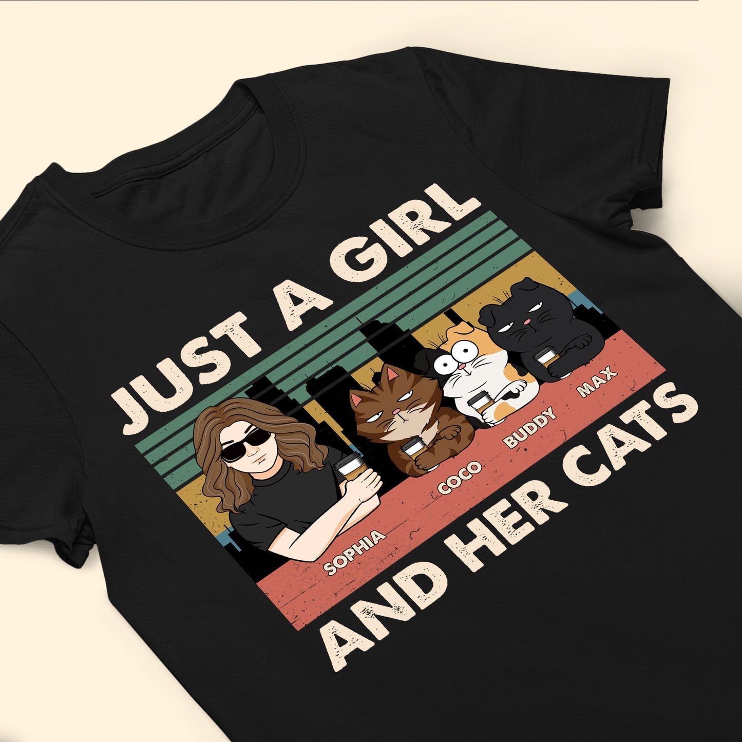 Just A Girl And Her Cats - Personalized Shirt