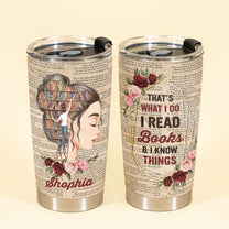 Just A Girl In Love With Books - Personalized Tumbler Cup - Birthday Gift For Book Lover