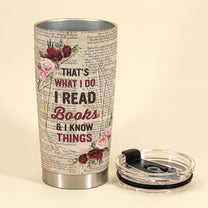 Just A Girl In Love With Books - Personalized Tumbler Cup - Birthday Gift For Book Lover