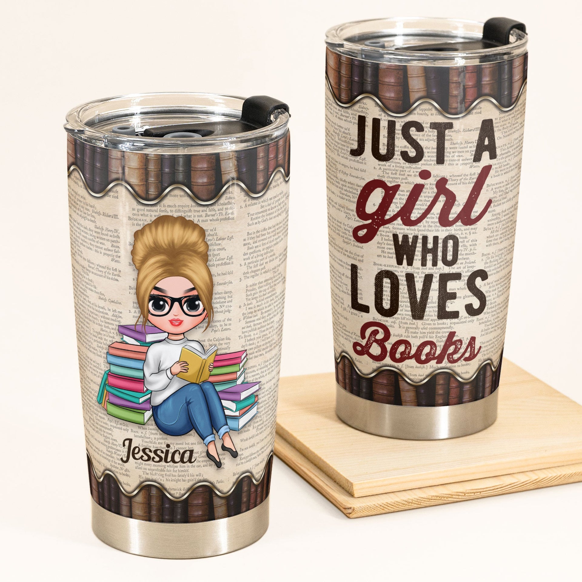 Just A Girl Who Loves Books Stainless Steel Travel Tumbler - Temu